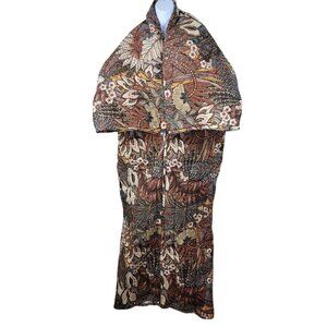 NEW Convertible 70s Quilted Floral Snuggy Robe Blanket Twin Snap Sleeping  Bag